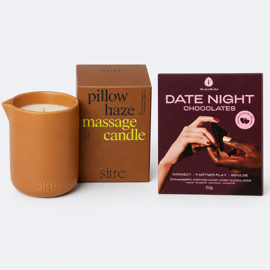 Date Night Mood Setter met chocolade en massagekaars